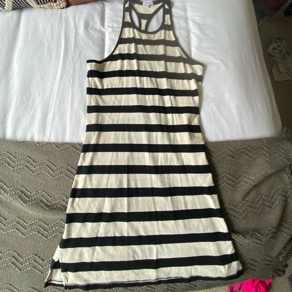 Splendid Black N White Racerback Cotton Dress